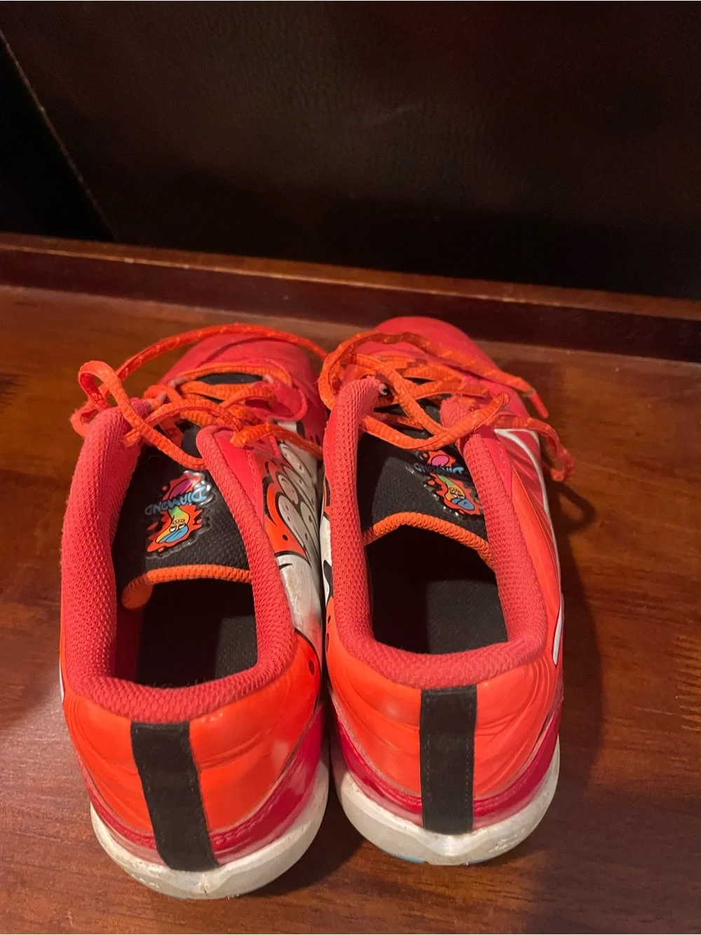 Nike Kids Bright Red and Orange Baseball/Softball Cleats